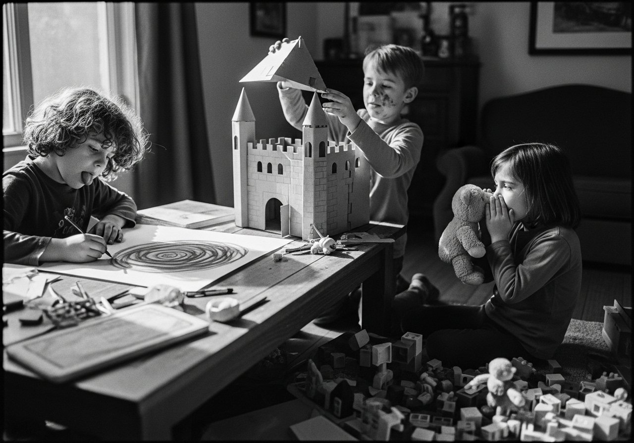 Children engaged in creative play