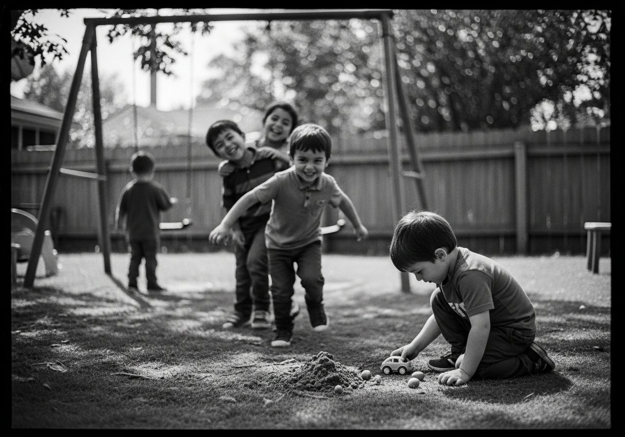 Children playing outdoors together